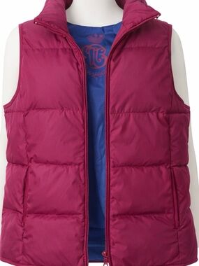 Jacob Burgundy and Blue Puffer Vest